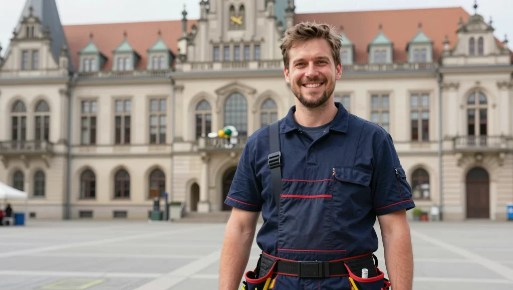 Das Neue Rathaus in der Wiederaufbau-Innenstadt von Hannover