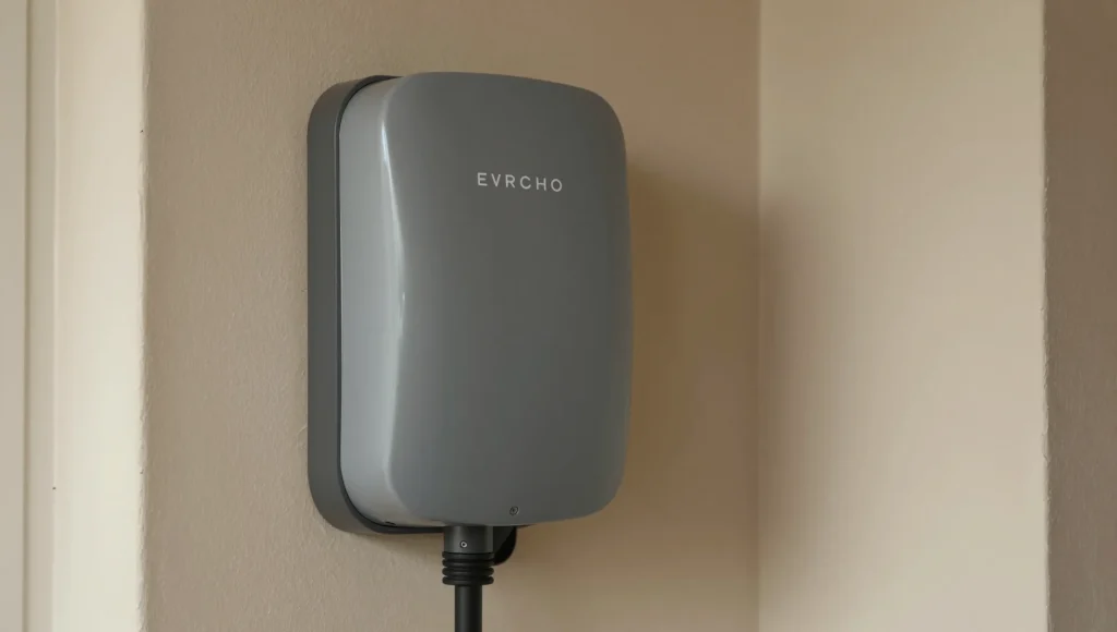 Montierte Wallbox an der Wand eines Einfamilienhauses in Kleefeld