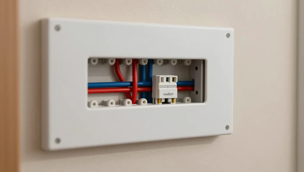 Nahaufnahme der Sicherungsautomaten und Beschriftung in einem modernisierten Zählerschrank